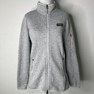L.L.Bean Women's Light Grey Sweater Fleece Full-Zip Jacket Size Medium